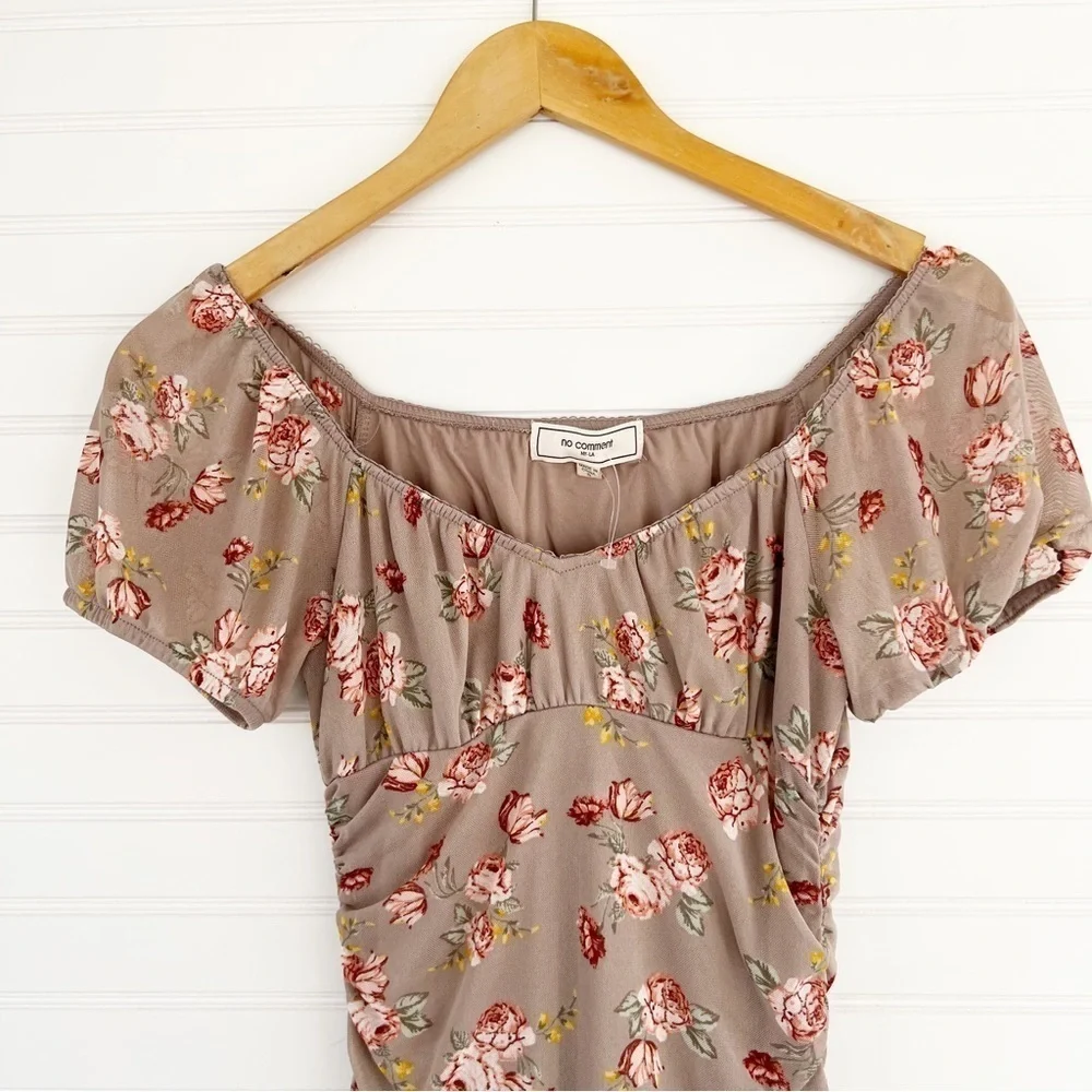 Floral stretch ruched summer dress Size Small NEW - Picture 6 of 10